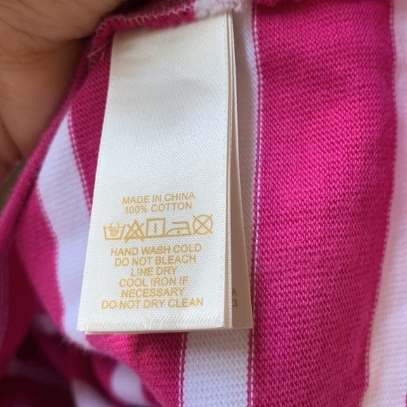 Kate Spade | Tropez Pink White Stripe Cotton Shift Dress size XS bow - Picture 4 of 9